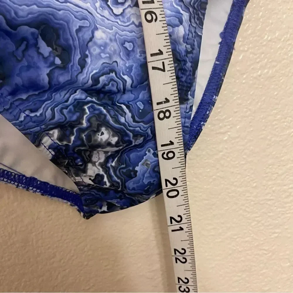 WEISSMAN Balera Dance Costume Cap Sleeve Leotard blue watercolor PL11863 MC